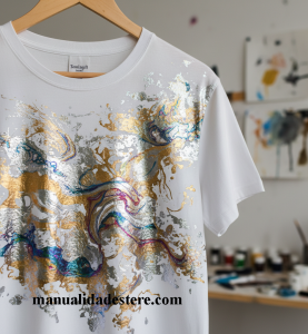 camiseta decorada con foil