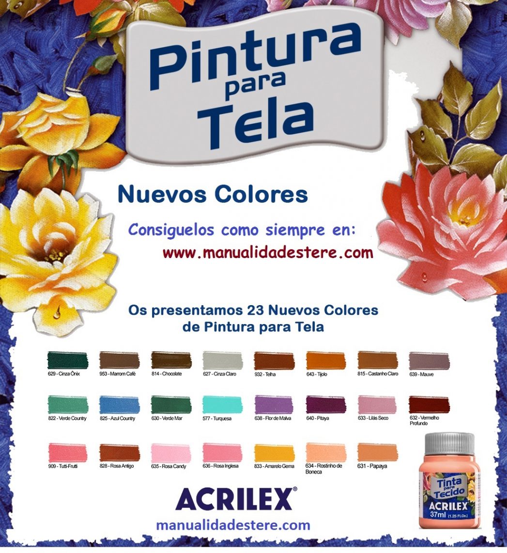 Pintura para tela Acrilex textil |envases de 120ML| Mejor precio!