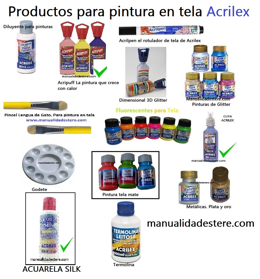 productos para pintura en tela