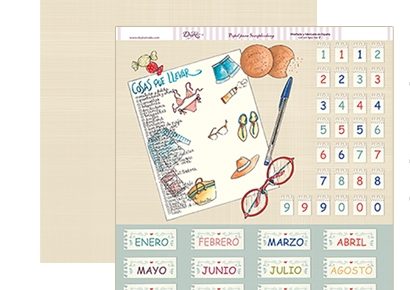 papel de scrap scp-160 calendario dayka