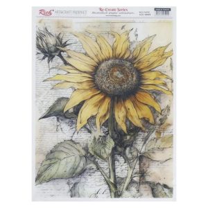 papel de arroz girasol vintage