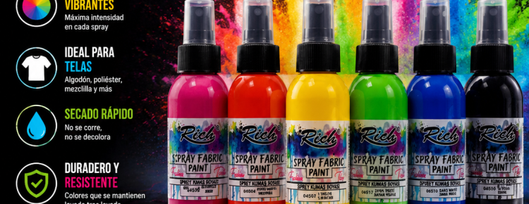 Pintura textil en spray Rich 100 ml para tela y manualidades